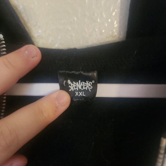 Black Skeleton Print Zip-Up Hoodie | Gothic / Emo Style - Picture 4 of 4